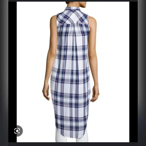 Rails
Jordyn Plaid Sleeveless
High-Low Tunic in White/Navy/Orchid NEW - Picture 5 of 6